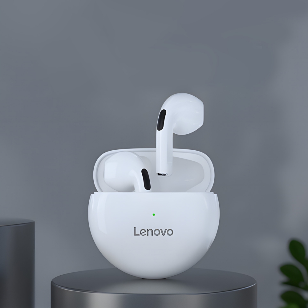 Casti in Ear Wireless, Lenovo , Bluetooth 5.0, Noise Cancelling, Control Tactil, Ergo Fit, Rezistente la apa IPX 4, Alb [3]