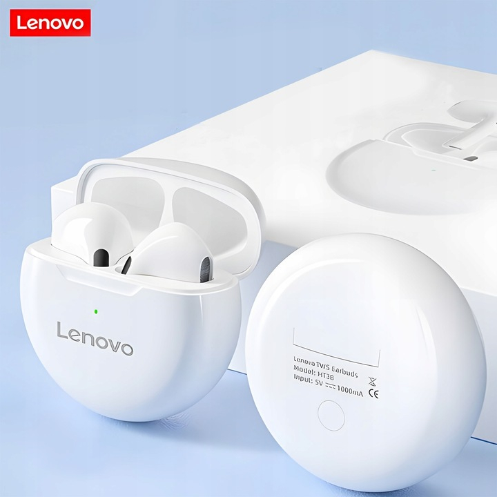 Casti in Ear Wireless, Lenovo , Bluetooth 5.0, Noise Cancelling, Control Tactil, Ergo Fit, Rezistente la apa IPX 4, Alb [7]