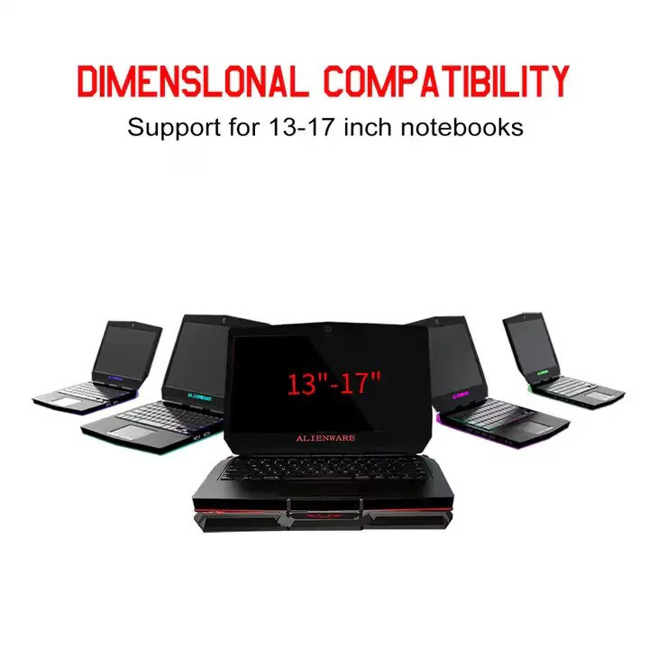 Cooler laptop DexXer, Dual USB, 6 Ventilatoare, Inaltime reglabila, 13-17 inchi, 417 x 300 x 30 mm, Negru [5]
