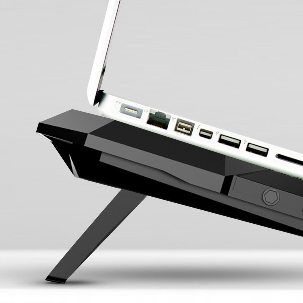 Cooler laptop DexXer, Dual USB, 6 Ventilatoare, Inaltime reglabila, 13-17 inchi, 417 x 300 x 30 mm, Negru [6]