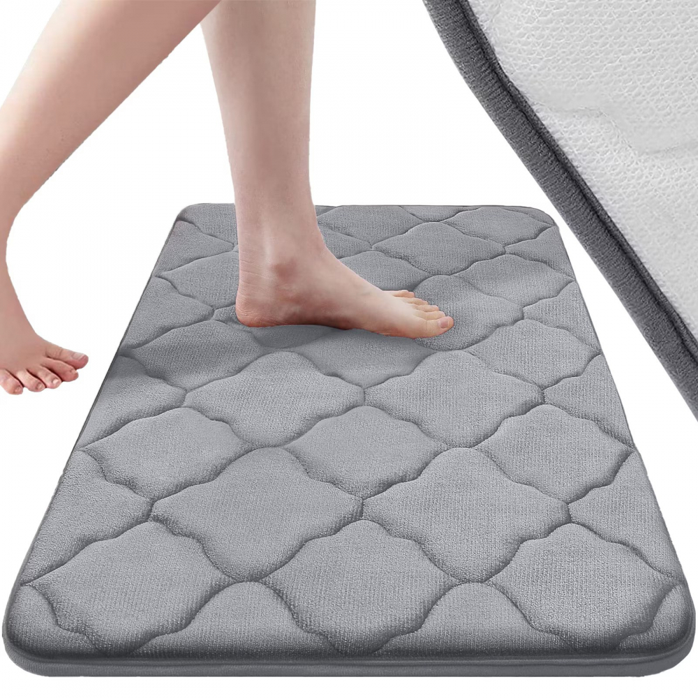Covor baie universal, absorbant, antiderapant, memory foam, 40x50 cm, Gri [3]