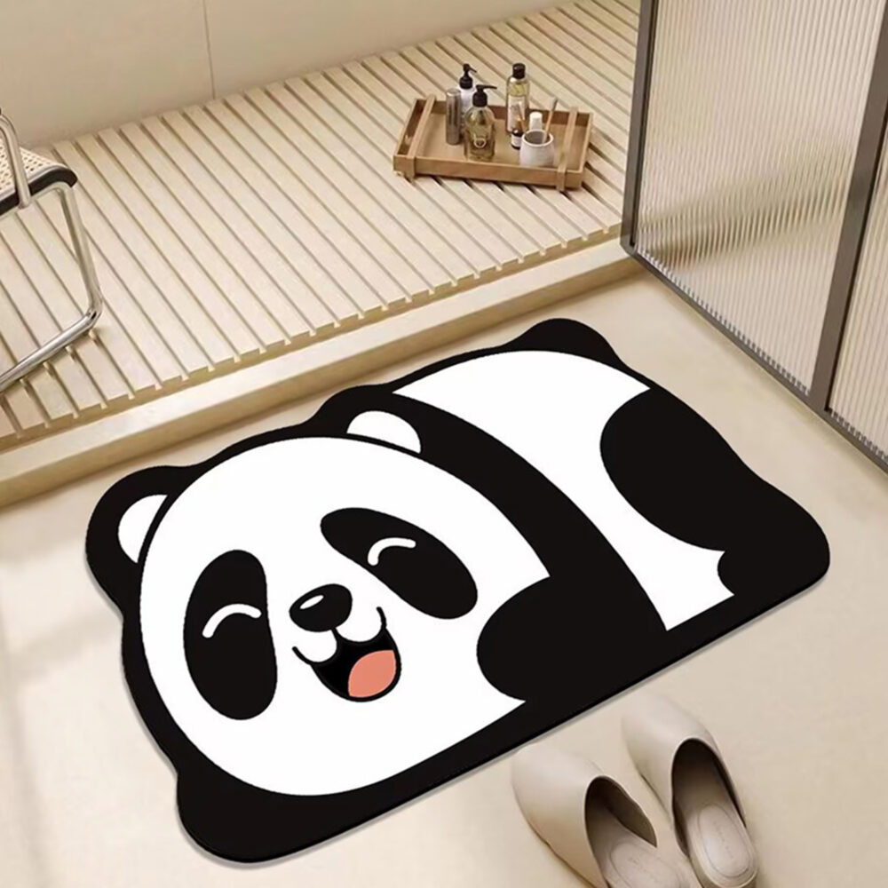 Covor baie universal NewEvo, Antiderapant, Material Absorbant , Uscare Rapida, 60 x 40 cm, Model Panda [8]