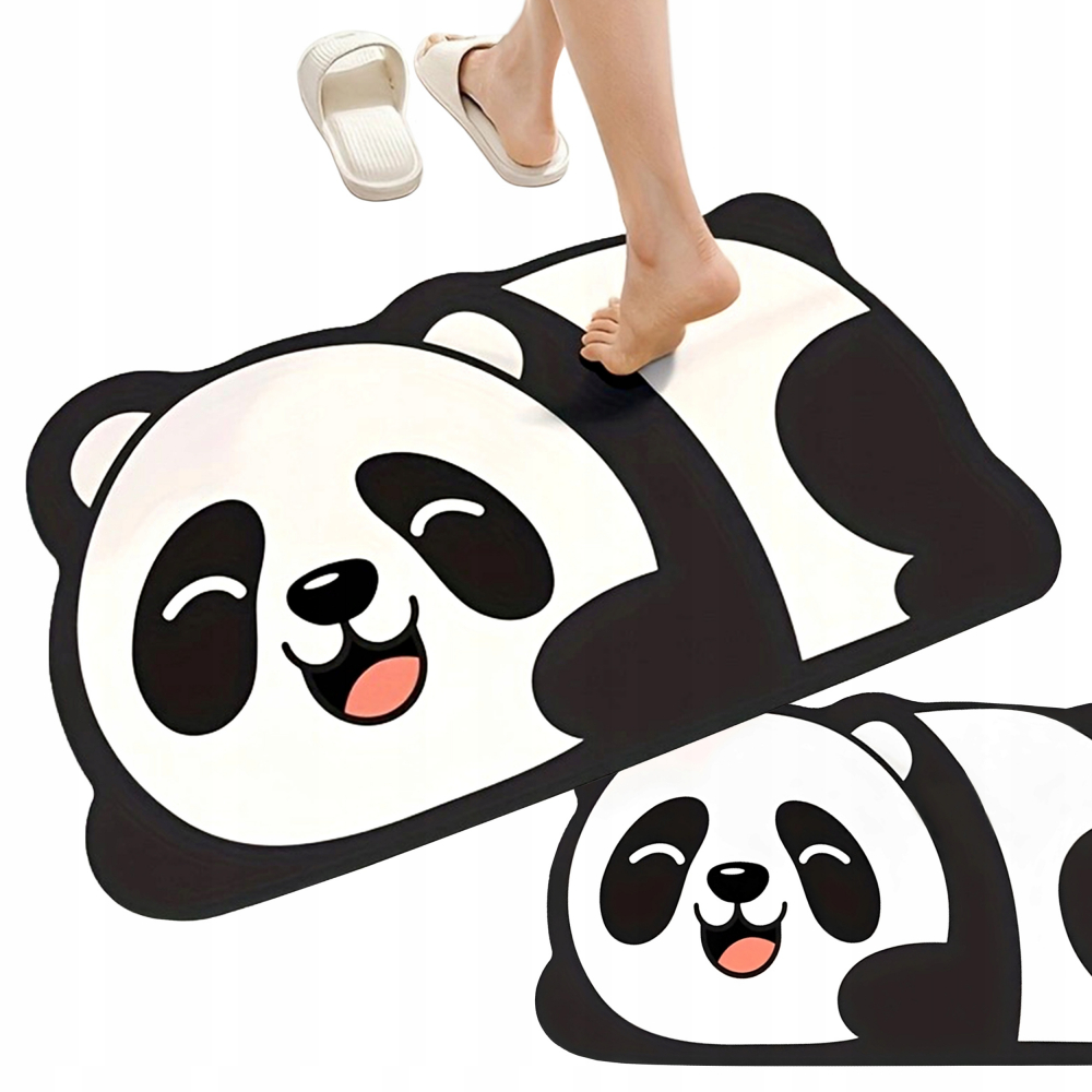Covor baie universal NewEvo, Antiderapant, Material Absorbant , Uscare Rapida, 60 x 40 cm, Model Panda [3]