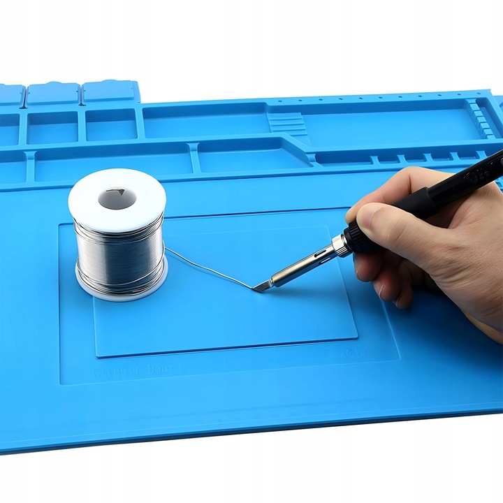 Covoras Anti-Static Multifunctional din Silicon, NewEvo, pentru reparatii electronice diverse, service GSM, cu organizatoare etanse, marcaje si linii de masurare, zona magnetica, silicon, 45 x 30 cm, [9]