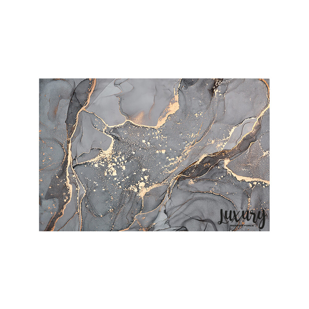 Covoras de baie modern, Ultra absorbant, Antiderapant si uscare rapida, Model marmura, Ecologic usor de curatat, 50x80 cm, Poliester/Rubber, Antracit [1]