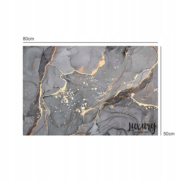 Covoras de baie modern, Ultra absorbant, Antiderapant si uscare rapida, Model marmura, Ecologic usor de curatat, 50x80 cm, Poliester/Rubber, Antracit [4]