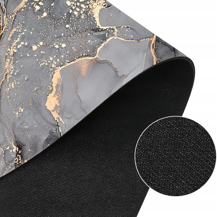 Covoras de baie modern, Ultra absorbant, Antiderapant si uscare rapida, Model marmura, Ecologic usor de curatat, 50x80 cm, Poliester/Rubber, Antracit [3]