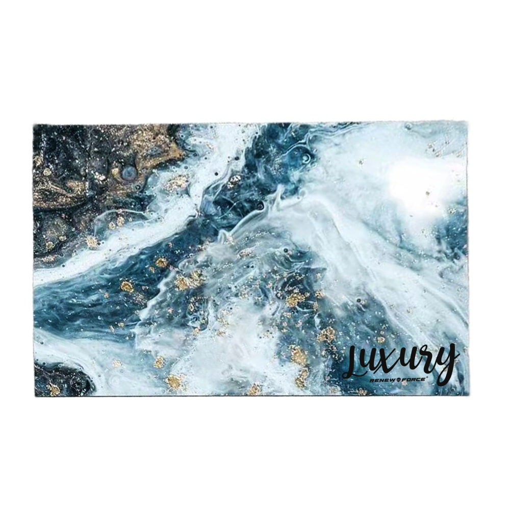Covoras de baie modern, Ultra absorbant, Antiderapant si uscare rapida, Model marmura, Ecologic usor de curatat, 50x80 cm, Poliester/Rubber, Model Ocean [1]