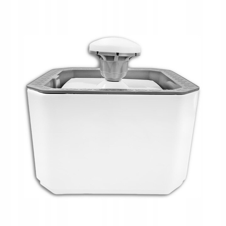 Dispenser de apa tip fantana NewEvo, ultra-sientioasa pentru caini si pisici cu filtru de carbon activat si hidratare neintrerupta a animalelor de companie, reglare a debitului de apa, incarcare USB, design modern, 2.5L, Alb [2]