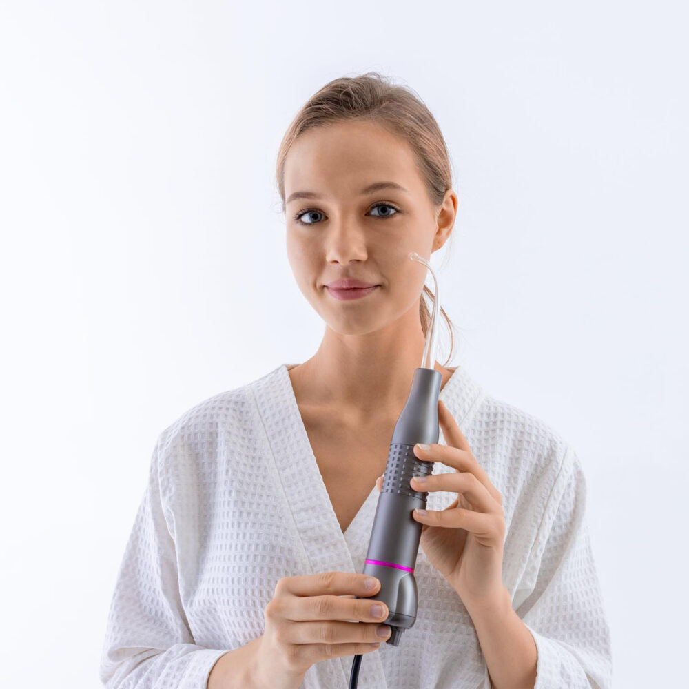 Electroderm, NewEvo®, Darsonval, Tratament cu Frecventa Inalta pentru Acnee, Riduri, Controlul Petelor, Cearcane, Ten, Par Seboreic, Stimulator Scalp, Infrumusetare, Biostimulare Faciala, Lifting, Gri [8]