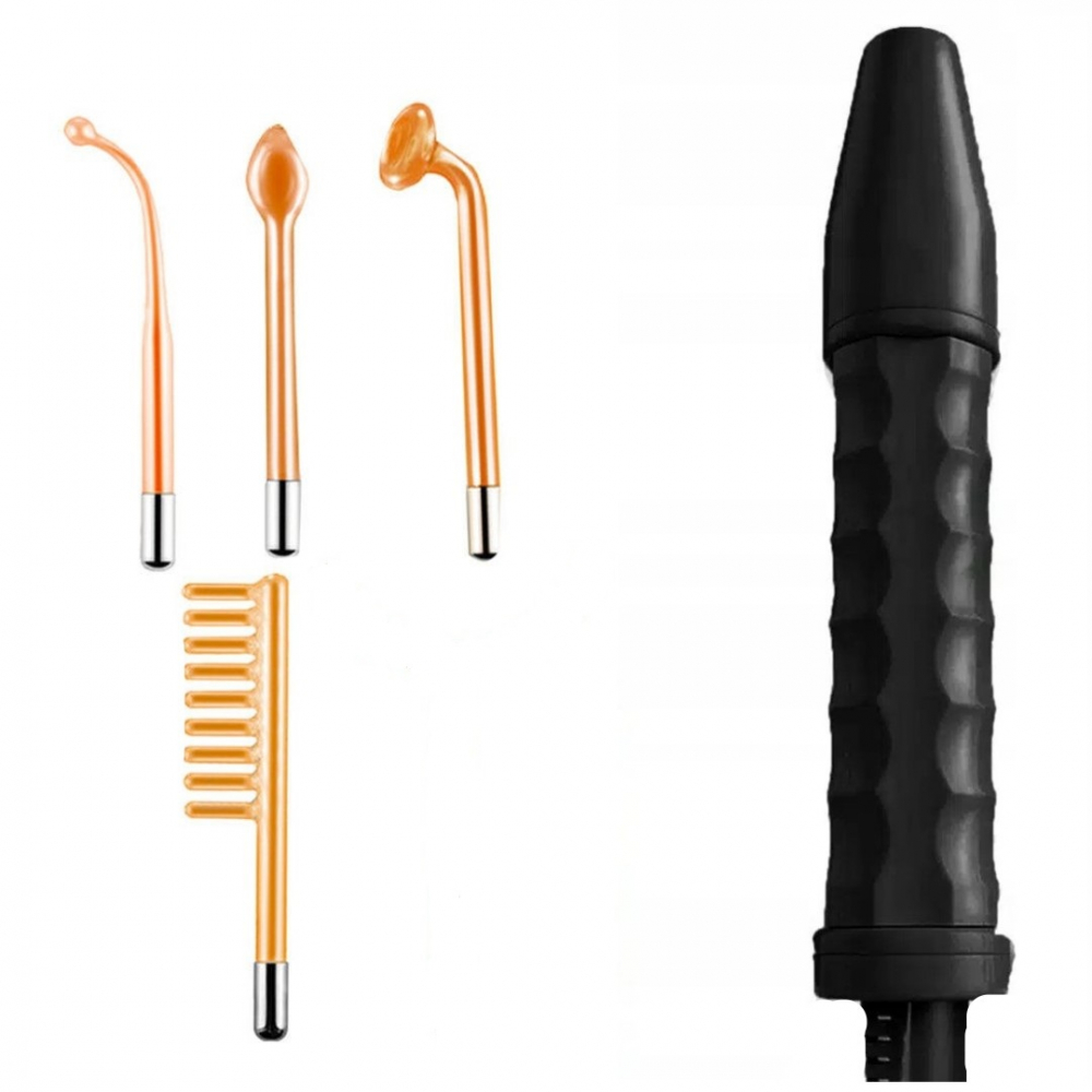 Electroderm, NewEvo®, Darsonval, Tratament cu Frecventa Inalta pentru Acnee, Riduri, Controlul Petelor, Cearcane, Ten, Par Seboreic, Stimulator Scalp, Infrumusetare, Biostimulare Faciala, Lifting, Negru [4]