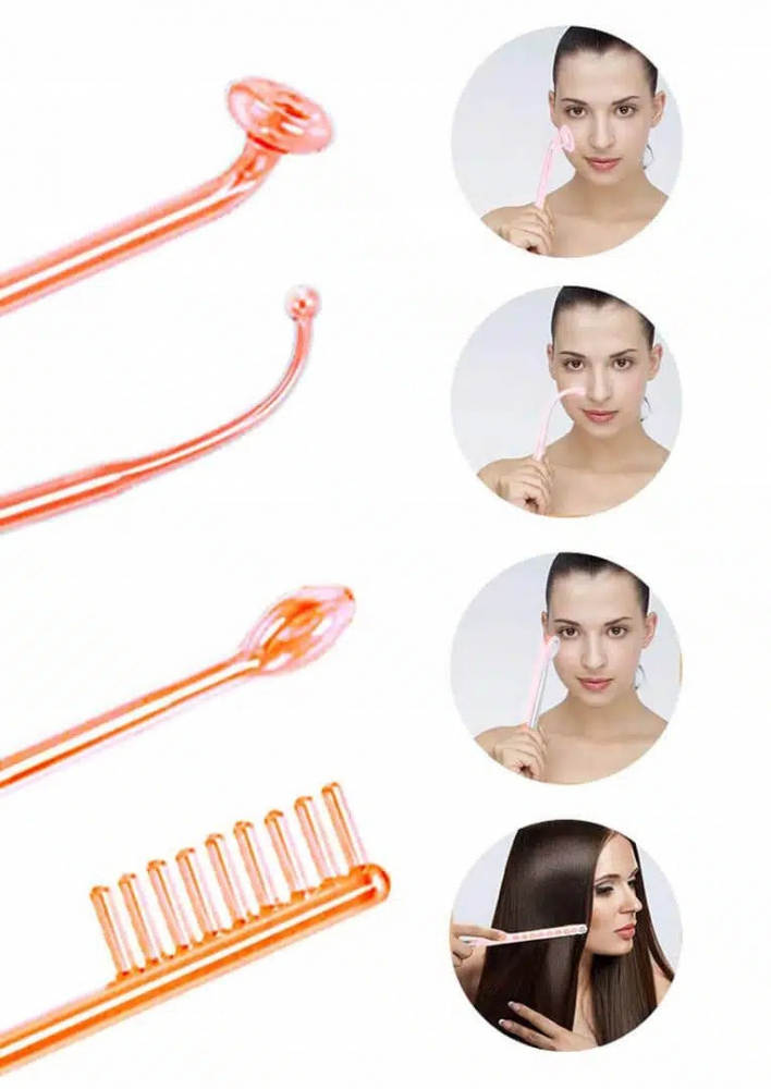 Electroderm, NewEvo®, Darsonval, Tratament cu Frecventa Inalta pentru Acnee, Riduri, Controlul Petelor, Cearcane, Ten, Par Seboreic, Stimulator Scalp, Infrumusetare, Biostimulare Faciala, Lifting, Negru [2]
