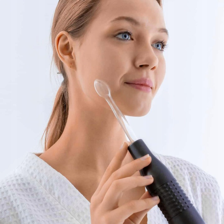 Electroderm, NewEvo®, Darsonval, Tratament cu Frecventa Inalta pentru Acnee, Riduri, Controlul Petelor, Cearcane, Ten, Par Seboreic, Stimulator Scalp, Infrumusetare, Biostimulare Faciala, Lifting, Gri [9]