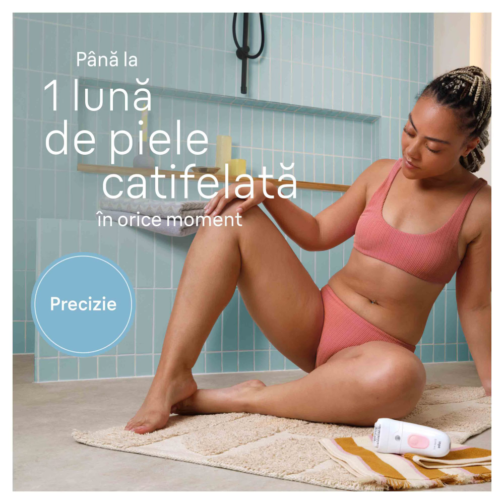 Epilator Braun Silk-épil 5 5-000 Wet & Dry, MicroGrip, Smart Light, 28 de pensete, 2 viteze, Alb - Braun [5]