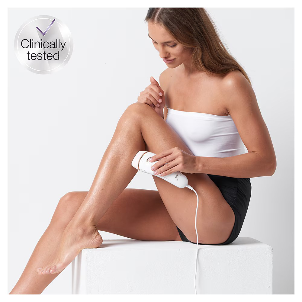 Epilator IPL Braun Silk-expert PRO 5 PL5160 senzor automat & continuu skin pro 2.0, 400.000 impulsuri, 10 niveluri de intensitate, 125 de impulsuri pe minut, cap de precizie, trusa de voiaj, alb/auriu [6]