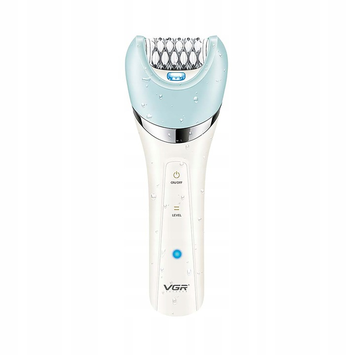 Epilator VGR V-703, 5 in 1, Pentru Picioare, corp, bikini, axile,  waterproof IPX 4, acumulator 1400mAh, Lumina LED, 2 Viteze, Alb [6]