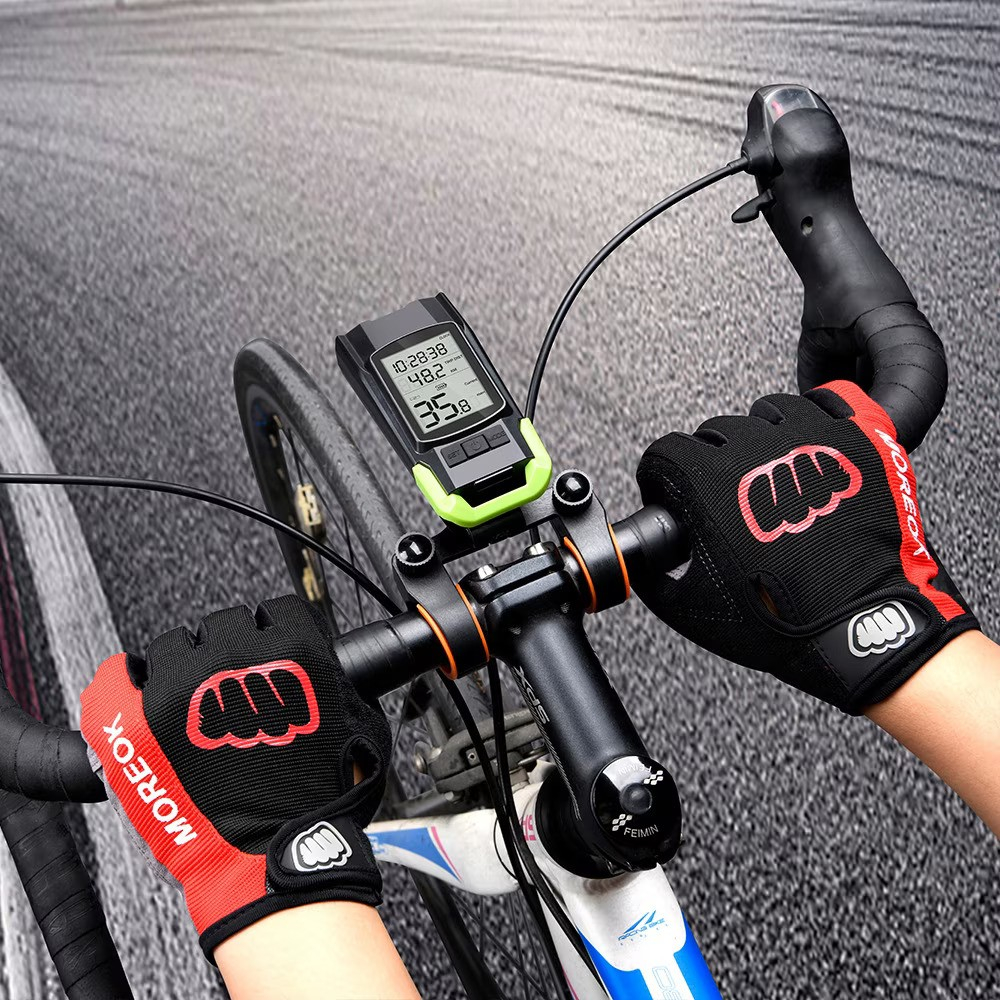 Far bicicleta cu ciclocomputer fara fir Renew Force, Lampa spate, Claxon, Acumulator 4000 mAh, Incarcare USB, Ecran LCD, Afisare viteza curenta, distanta parcursa, Viteza medie, Temperatura ambientala [6]