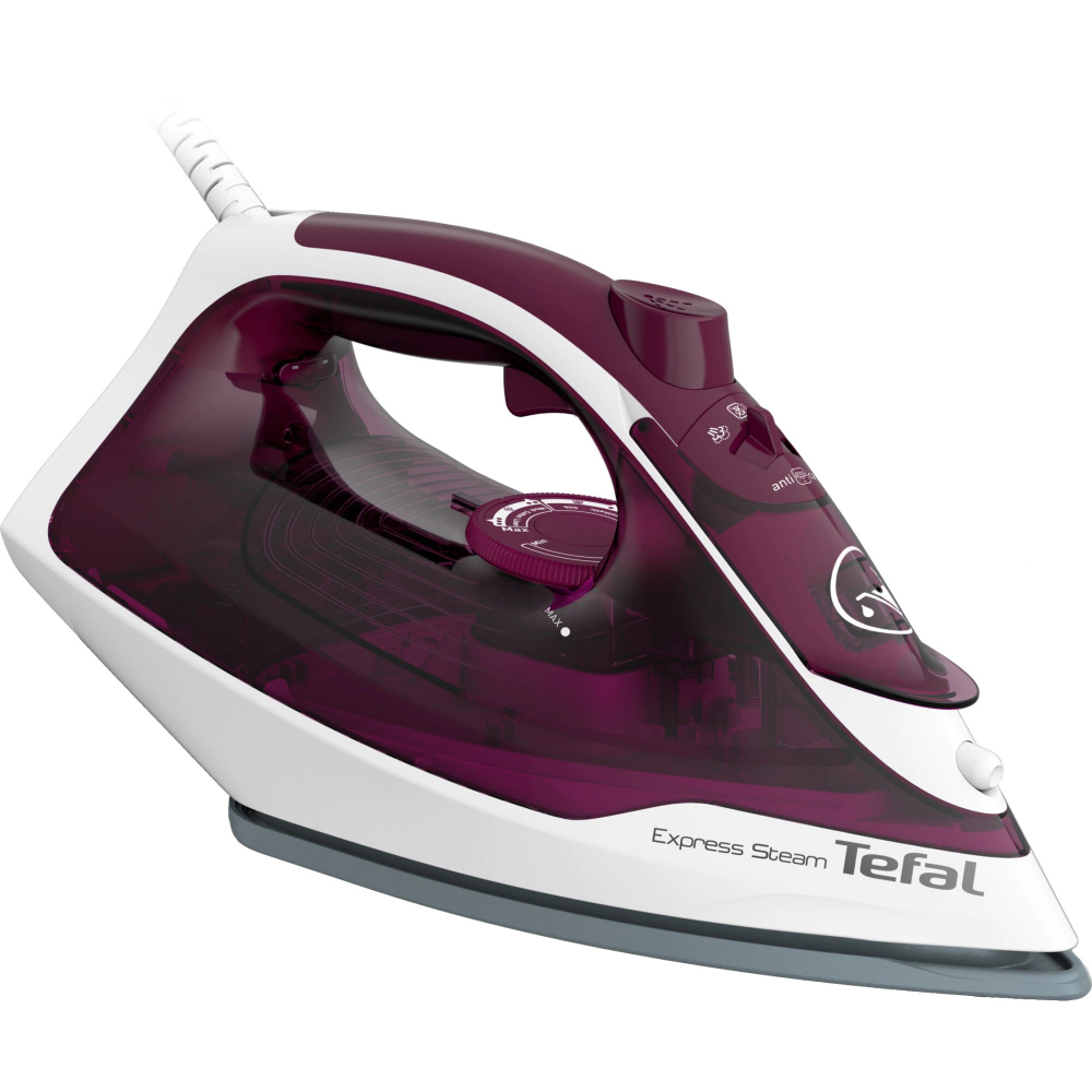 Fier de calcat Tefal Express Steam FV2835E0, 2400W, Jet de abur 160 g/min, abur variabil 0-35 g/min, 270 ml, violet [1]