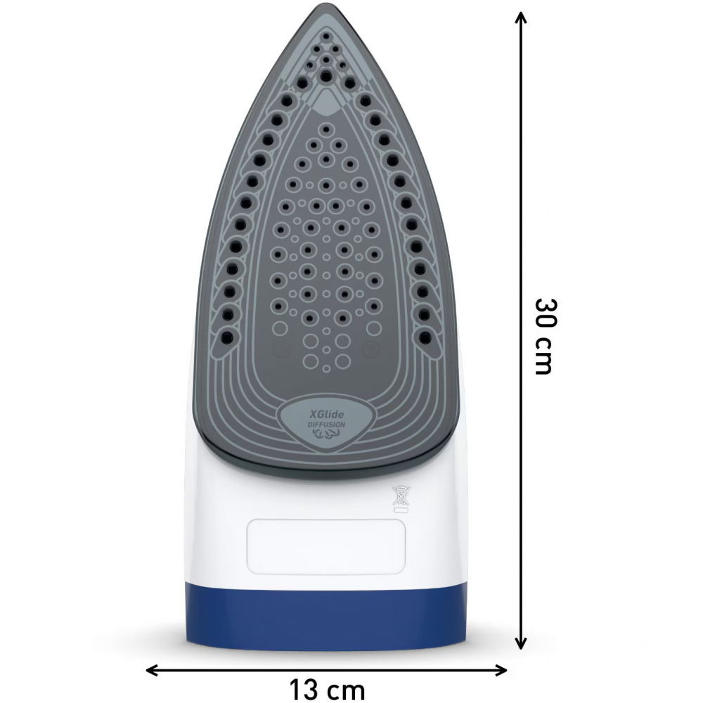 Fier de calcat Tefal Express Steam FV2838E0, 2400W, jet de abur 180 g/min, abur variabil 0-40 g/min, 270 ml, functie anticalcar, alb/albastru [7]