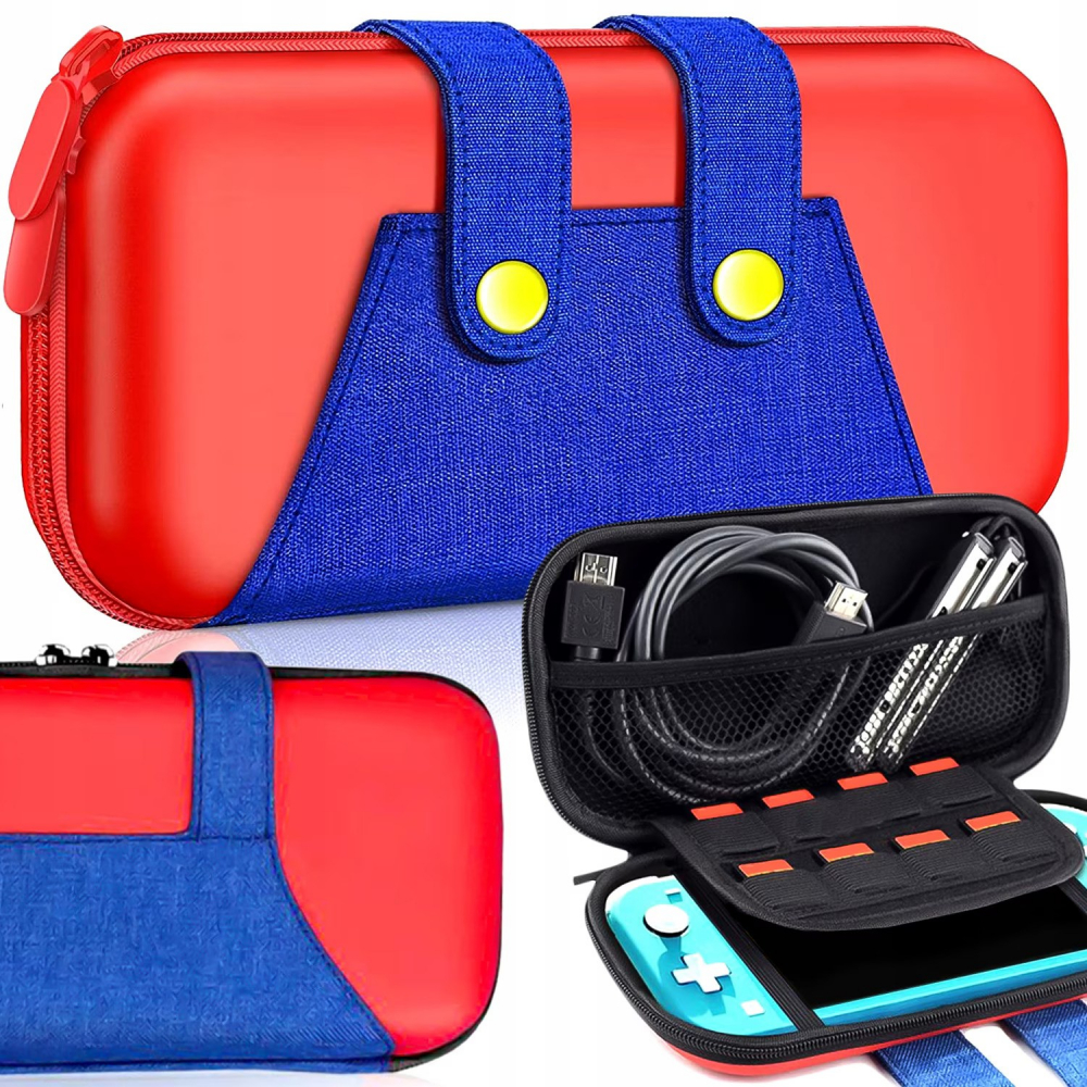 Husa protectie consola Nintendo, DexXer, Compatibil cu Nintendo Switch/Switch Oled, Rosu/Albastru [4]