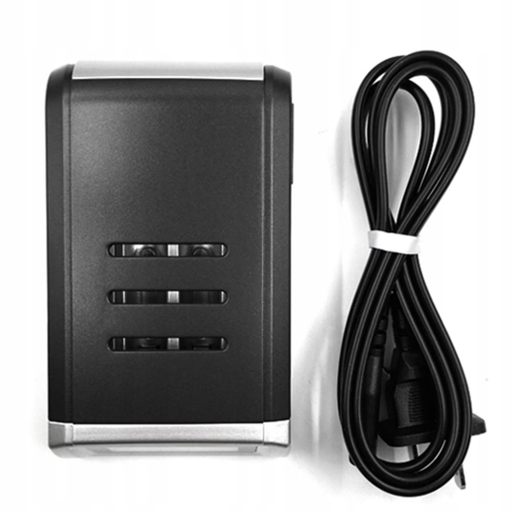 Incarcator inteligent pentru baterii AA/AAA/NiCd/NiMh, Cu 4 sloturi, Afisaj LCD, Mufa UE, Negru/Argintiu [4]