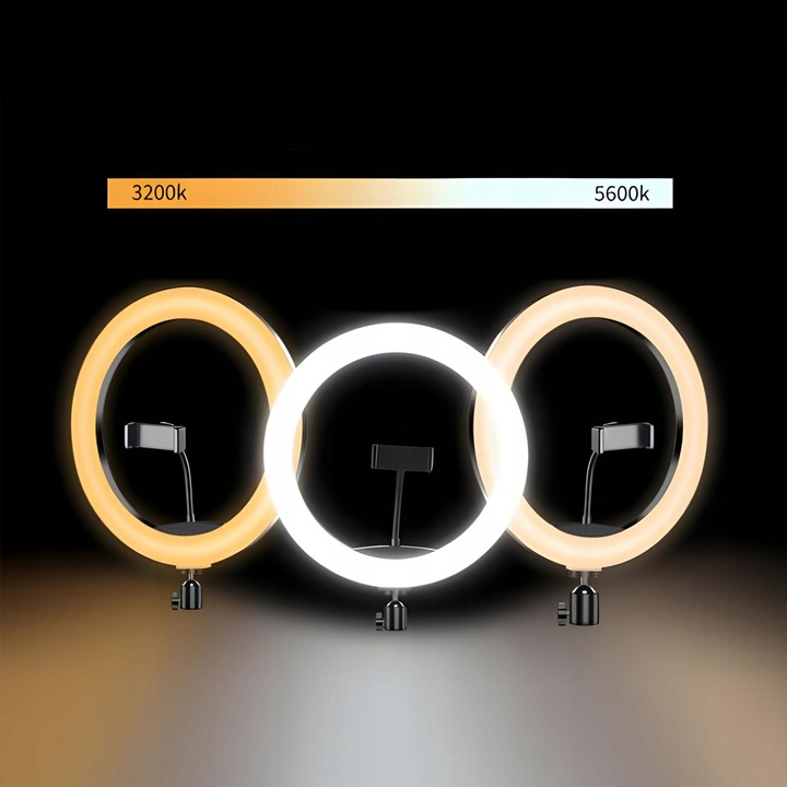 Lampa circulara RGB Ring Light NewEvo, Foto, MakeUp, YouTube, 60W, diametru 26 cm, Iluminare RGB, 18 culori diferite de fundal, cu trepied 210cm inclus, Suport telefon si telecomanda gratuite [6]