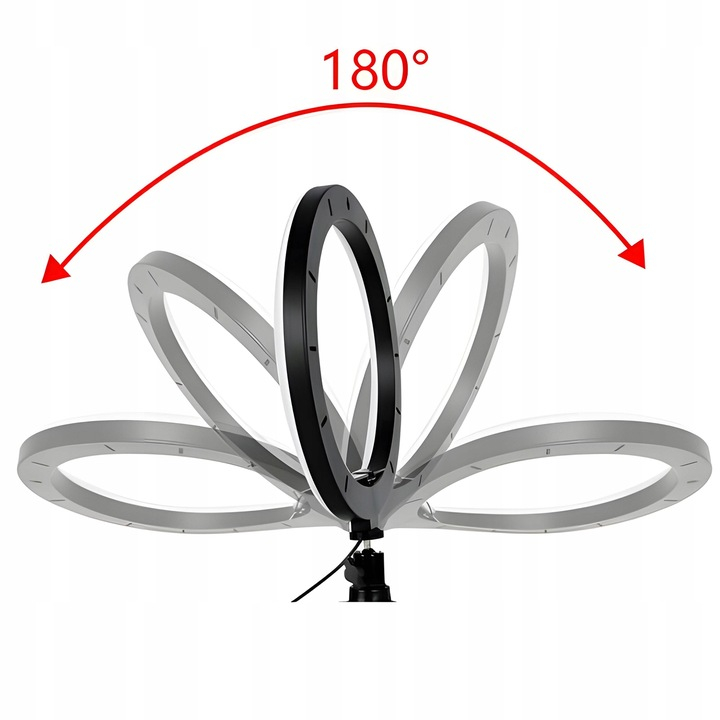 Lampa circulara Ring Light NewEvo, Foto, MakeUp, YouTube, 24W, diametru 25 cm lumina rece, calda si neutra, 10 niveluri de ajustare, cu trepied 210cm inclus, Suport telefon gratuit [2]
