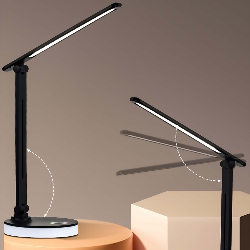 Lampa de Birou Led PROtone, Baza Led Rgb, Protectie Ochi, Lumina calda, neutra si rece, Reglare nivel luminozitate, Pliabila, Negru [6]