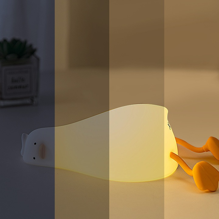 Lampa de Veghe Amuzanta NewEvo, Ratusca Adormita, Silicon Moale, Lumina Calda, 3 Intensitati, Functie de Cronometru, Picioare Multifunctionale, Suport pentru Telefon, Alb [6]