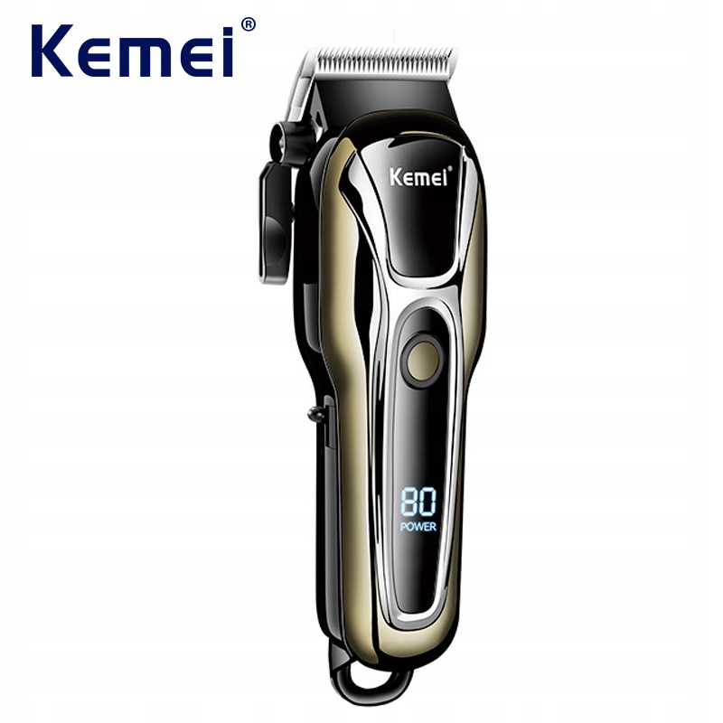 Masina de Tuns Profesionala cu Acumulator Kemei, Afisaj Led, Lungime taiere de la1.5 mm la 13mm, Baterie de 2000 mAh, Auriu [5]