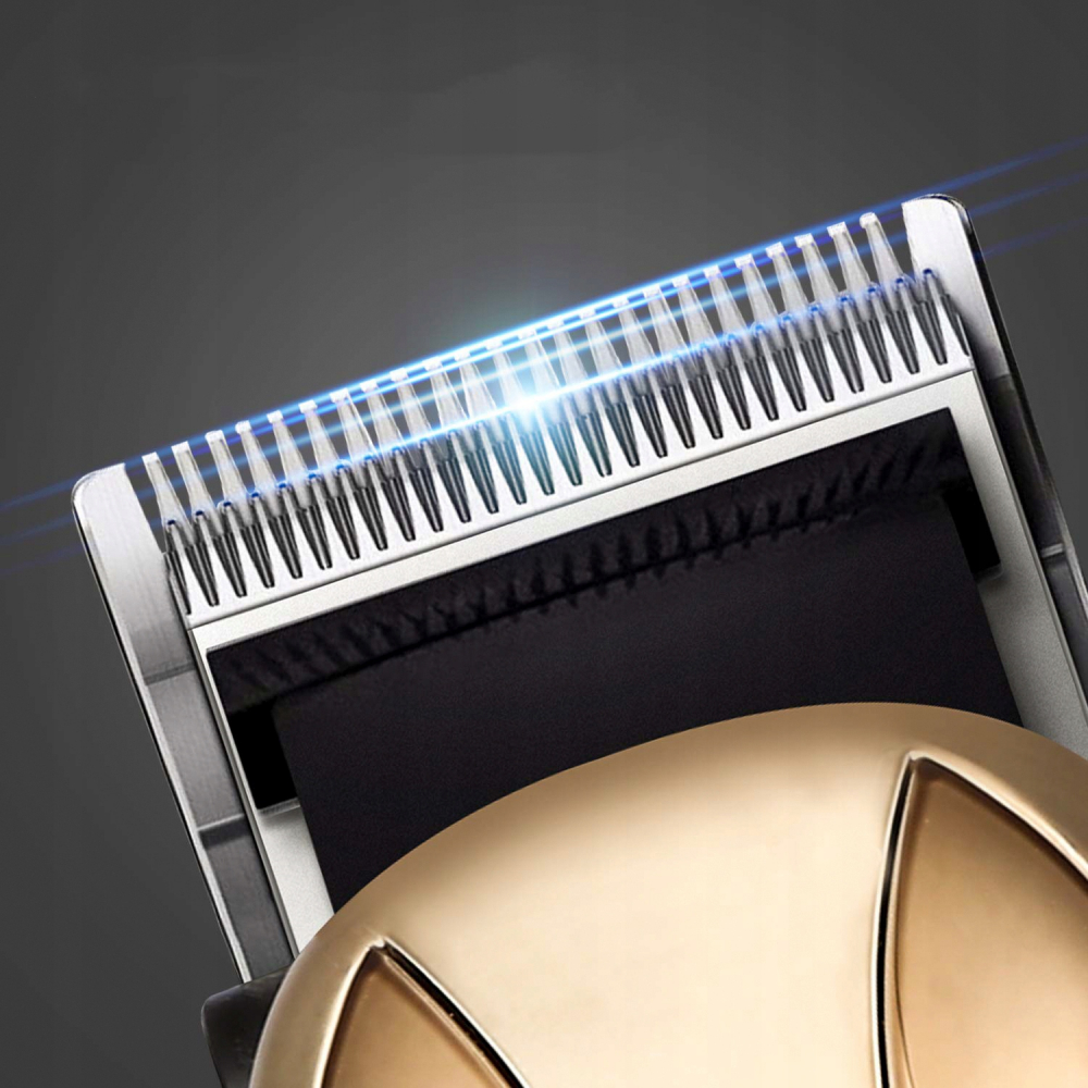 Masina de Tuns Profesionala cu Acumulator Kemei, Afisaj Led, Lungime taiere de la1.5 mm la 13mm, Baterie de 2000 mAh, Auriu [3]