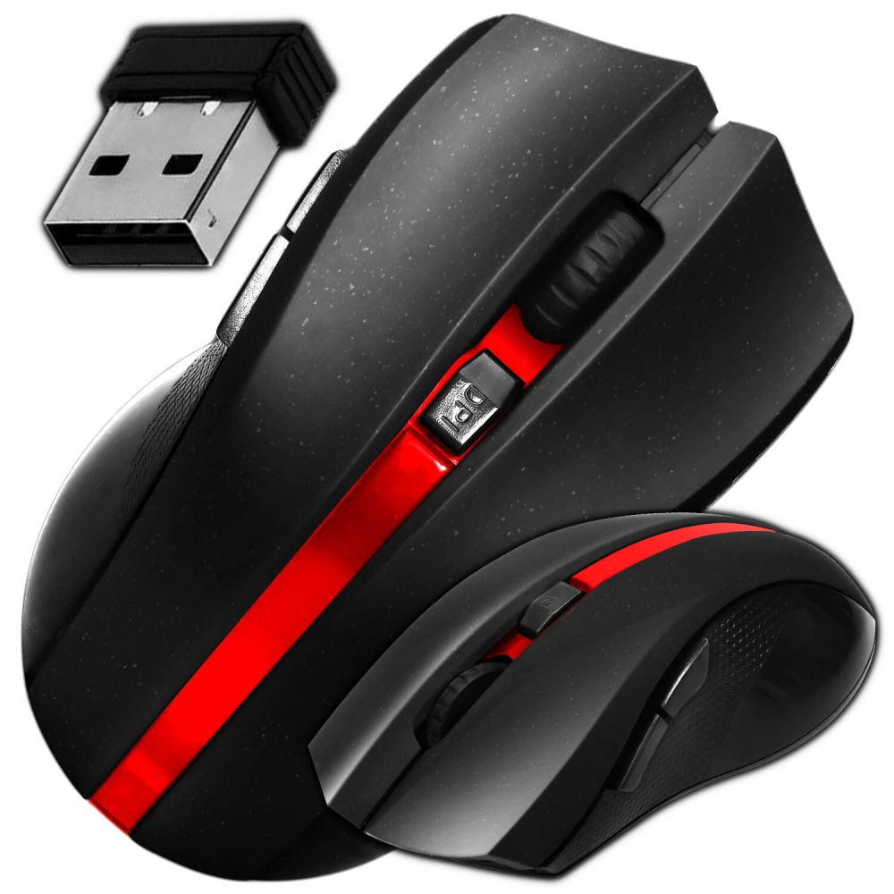 Mouse gaming DexXer, Wireless 2.4 G, USB, FastCharge, Design ergonomic, Negru Rosu [1]