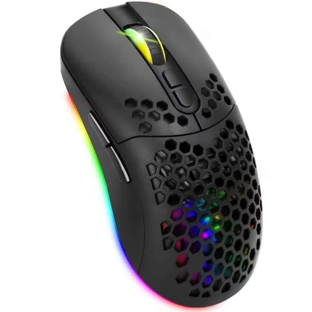 Mouse gaming, DexXer, Wireless, Iluminare RGB, USB, Wireless 2.4 G, FastCharge, Design ergonomic, Negru [2]