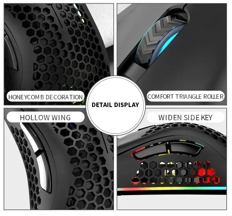 Mouse gaming NewEvo, Wireless, Iluminare RGB, USB, Wireless 2.4 G, FastCharge, Design ergonomic, 2 Butoane Programabile, Negru [4]