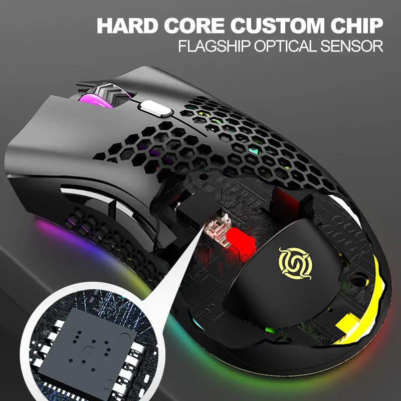 Mouse gaming NewEvo, Wireless, Iluminare RGB, USB, Wireless 2.4 G, FastCharge, Design ergonomic, 2 Butoane Programabile, Negru [3]