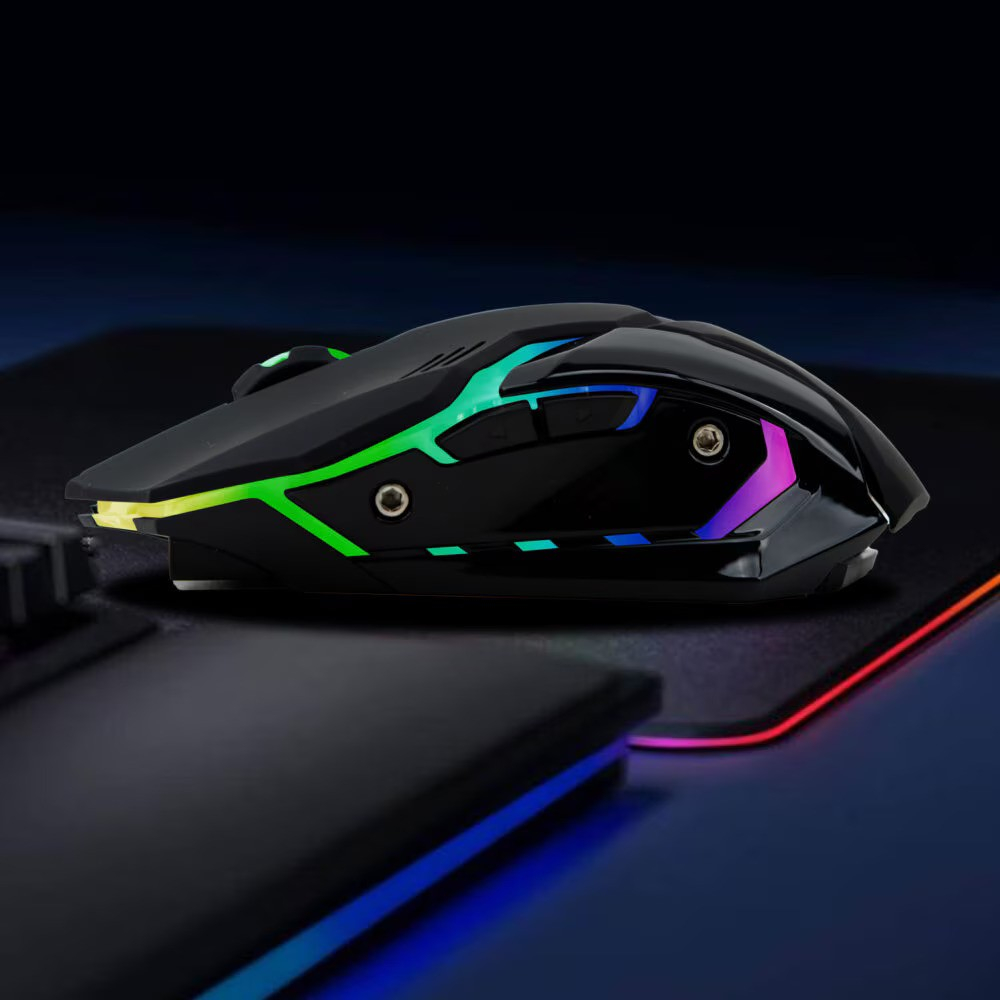 Mouse gaming Renew Force, Wireless 2.4 G, Iluminare RGB, USB, Reincarcabil, FastCharge, Reglabil1200/1600/3200 DPI, Design ergonomic, Negru Print [6]