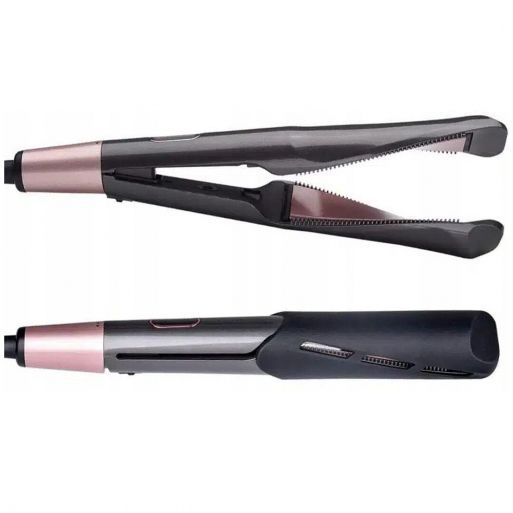 Ondulator multifunctional PROtone, Ceramica, 2in1, Afisaj LCD, 80-230 grade C, Cablu rotativ, Gri [6]