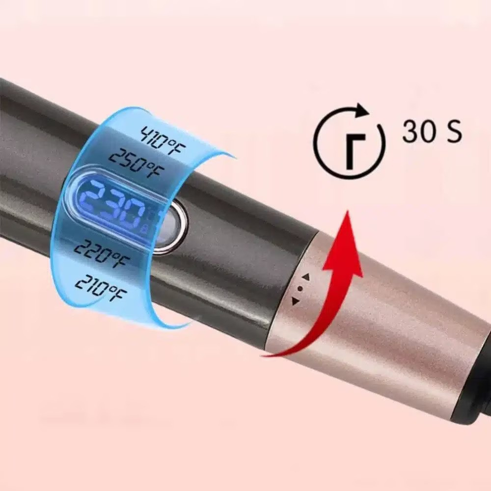 Ondulator multifunctional PROtone, Ceramica, 2in1, Afisaj LCD, 80-230 grade C, Cablu rotativ, Gri [7]