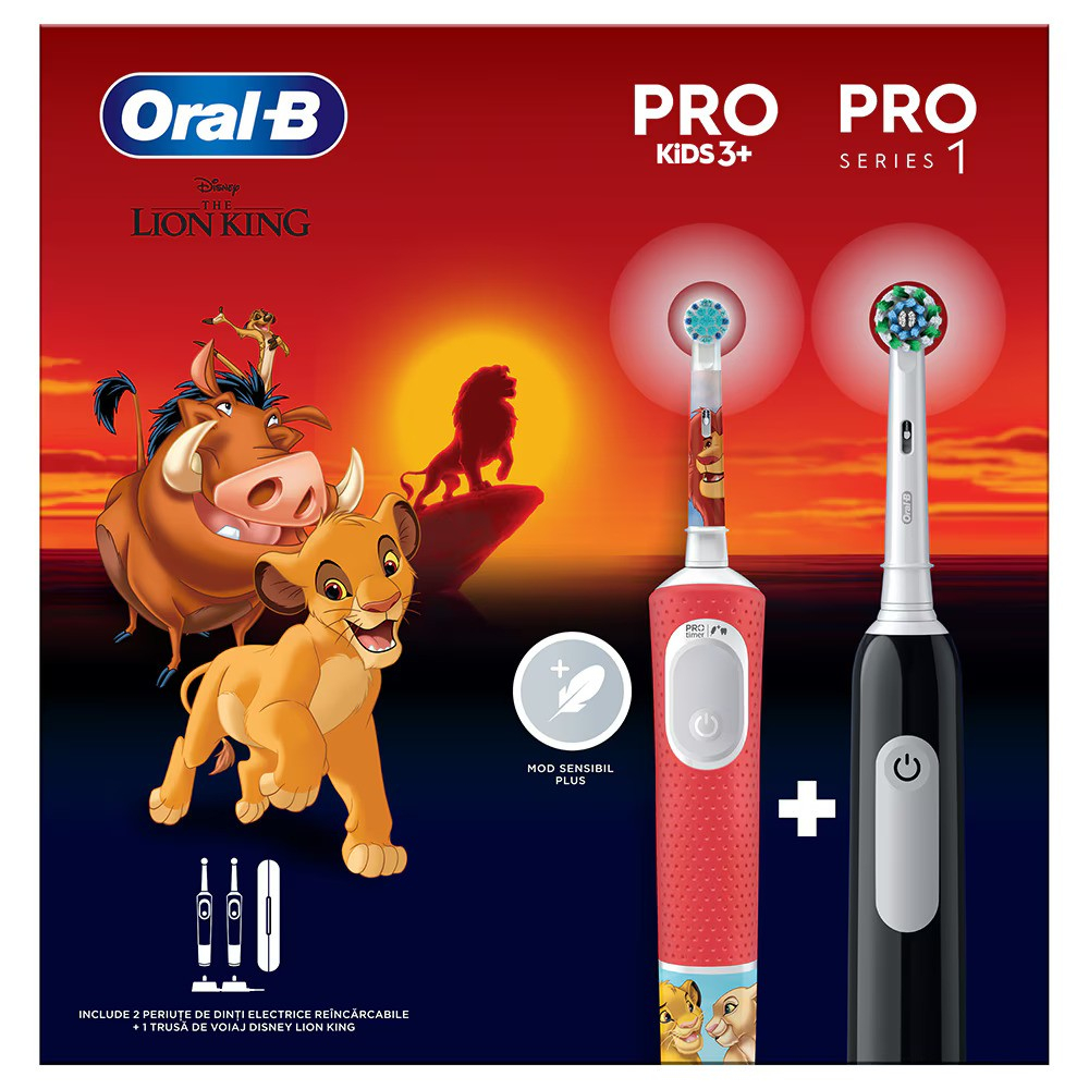 Pachet periuta de dinti electrica Oral-B Pro Kids Lion King pentru copii + Periuta de dinti electrica Oral-B Pro 1 [1]