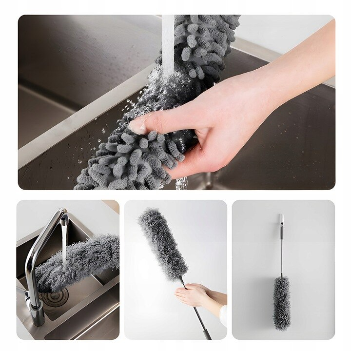Pamatuf NewEvo, 3 Capete Interschimbabile, Telescopic, Maner Extensibil, Pentru Locuri Greu Accesibile, 83-280x16, Gri [8]