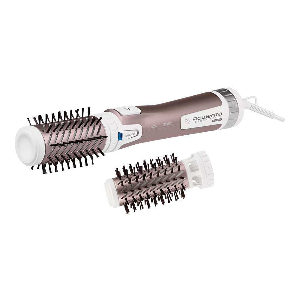 Perie rotativa Rowenta Brush Activ' Premium Care CF9540F0, 1000W, 2 trepte, 2 viteze, ionizare, 2 perii, Cashmere Keratin, invelis ceramic, Roz [5]