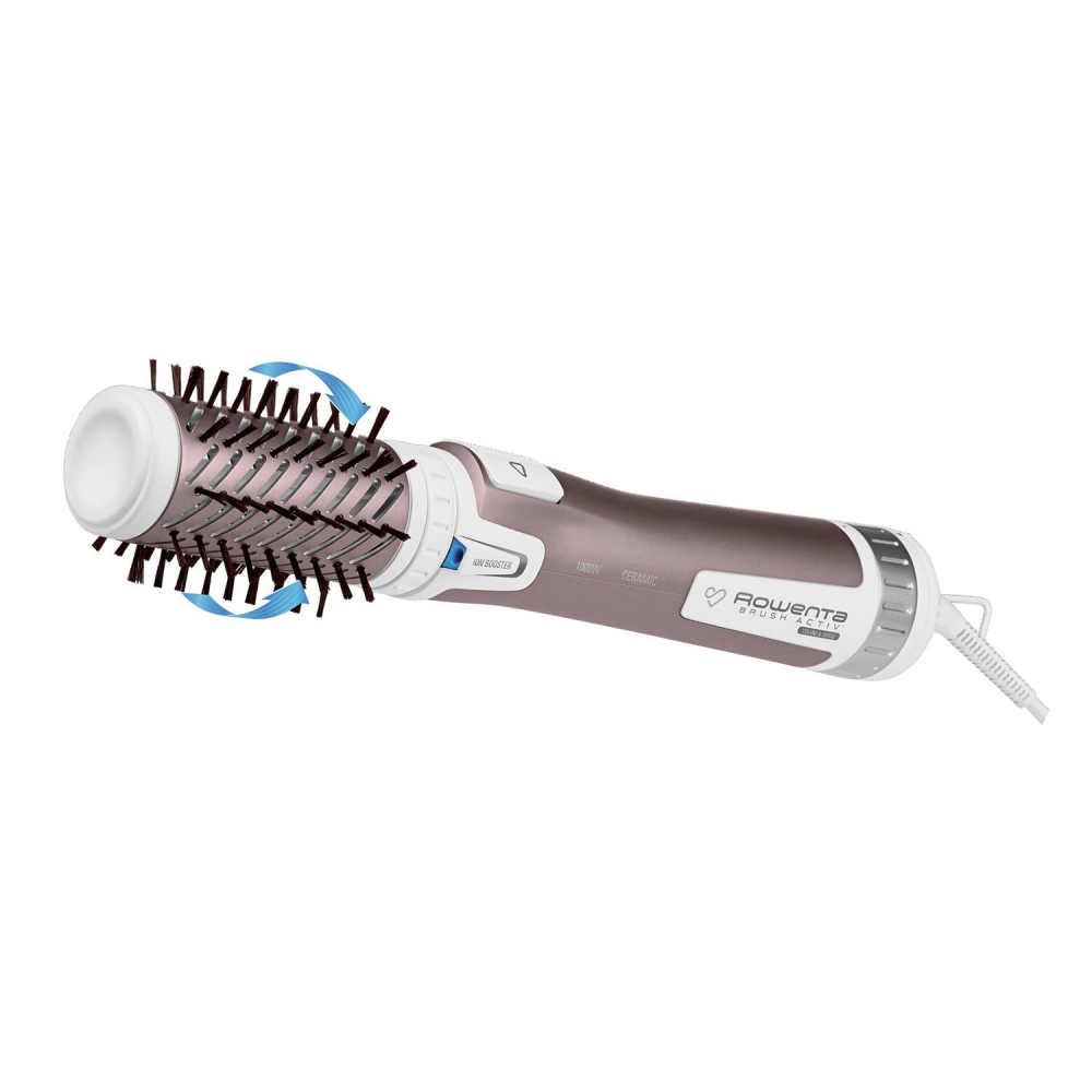 Perie rotativa Rowenta Brush Activ' Premium Care CF9540F0, 1000W, 2 trepte, 2 viteze, ionizare, 2 perii, Cashmere Keratin, invelis ceramic, Roz [3]