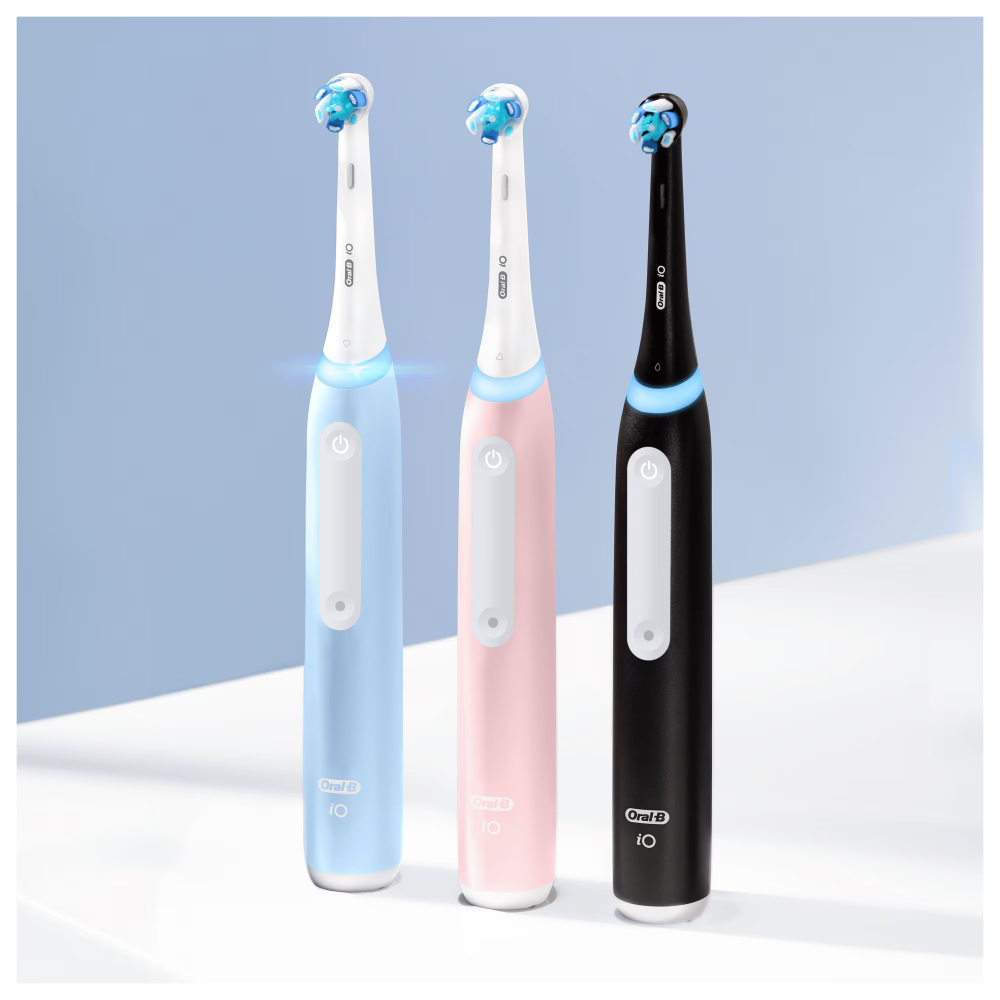 Periuta de dinti electrica Oral-B iO3 cu Tehnologie Magnetica si Micro-Vibratii, Senzor de presiune Smart, 3 moduri, 1 capat, Negru [6]