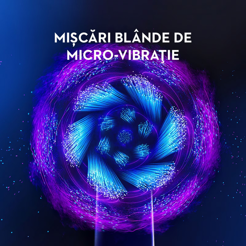 Periuta de dinti electrica Oral-B iO7 cu Tehnologie Magnetica si Micro-Vibratii, Inteligenta artificiala, Display led interactiv, Senzor de presiune Smart, Timer vizibil, 5 moduri, 1 capat, spare head holder, Incarcator magnetic, Trusa de calatorie, Negru [11]