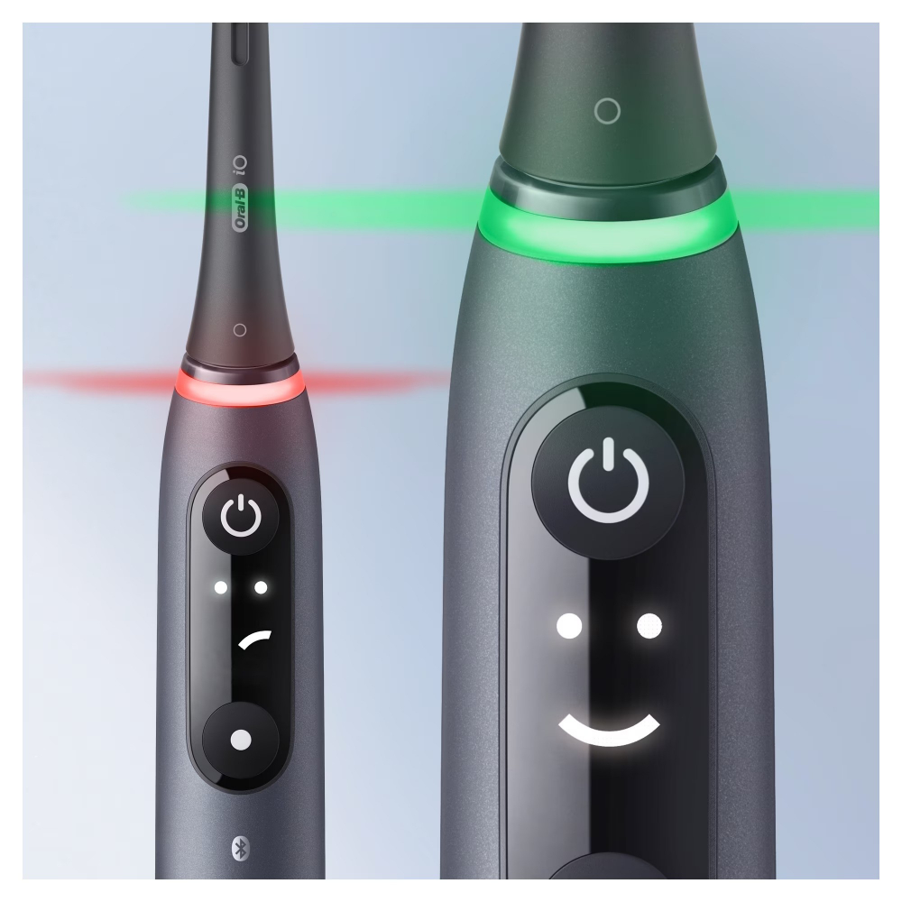 Periuta de dinti electrica Oral-B iO7 cu Tehnologie Magnetica si Micro-Vibratii, Inteligenta artificiala, Display led interactiv, Senzor de presiune Smart, Timer vizibil, 5 moduri, 1 capat, spare head holder, Incarcator magnetic, Trusa de calatorie, Negru [6]