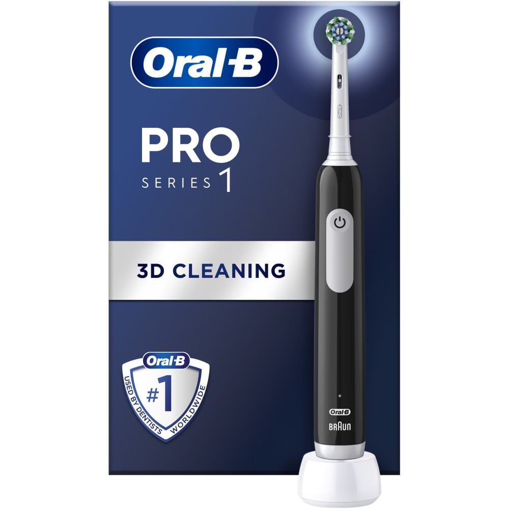 Periuta de dinti electrica Oral-B Pro 1, Curatare 3D, 3 programe, 1 capat de periaj, Negru [1]