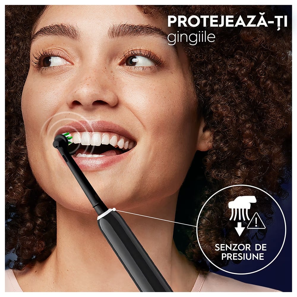 Periuta de dinti electrica Oral-B Pro 1, Curatare 3D, 3 programe, 1 capat de periaj, Negru [5]