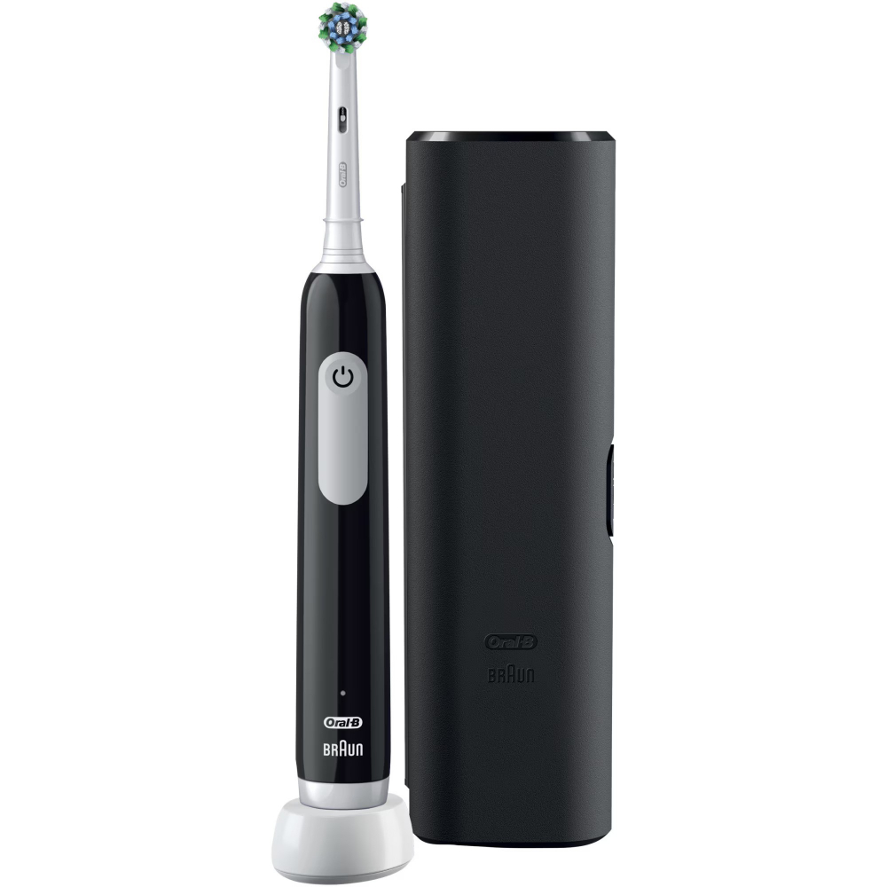 Periuta de dinti electrica Oral-B Pro 1, Curatare 3D, 3 programe, 1 capat de periaj, trusa de calatorie, Negru [3]