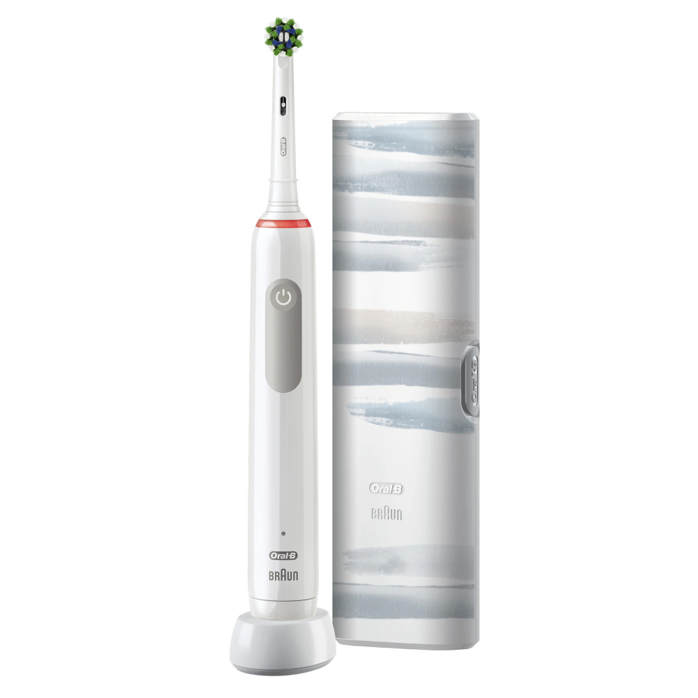 Periuta de dinti electrica Oral-B Pro 3 3500, Curatare 3D, 3 programe, 1 Incarcator, 1 Capat, Trusa de calatorie, Alb [3]