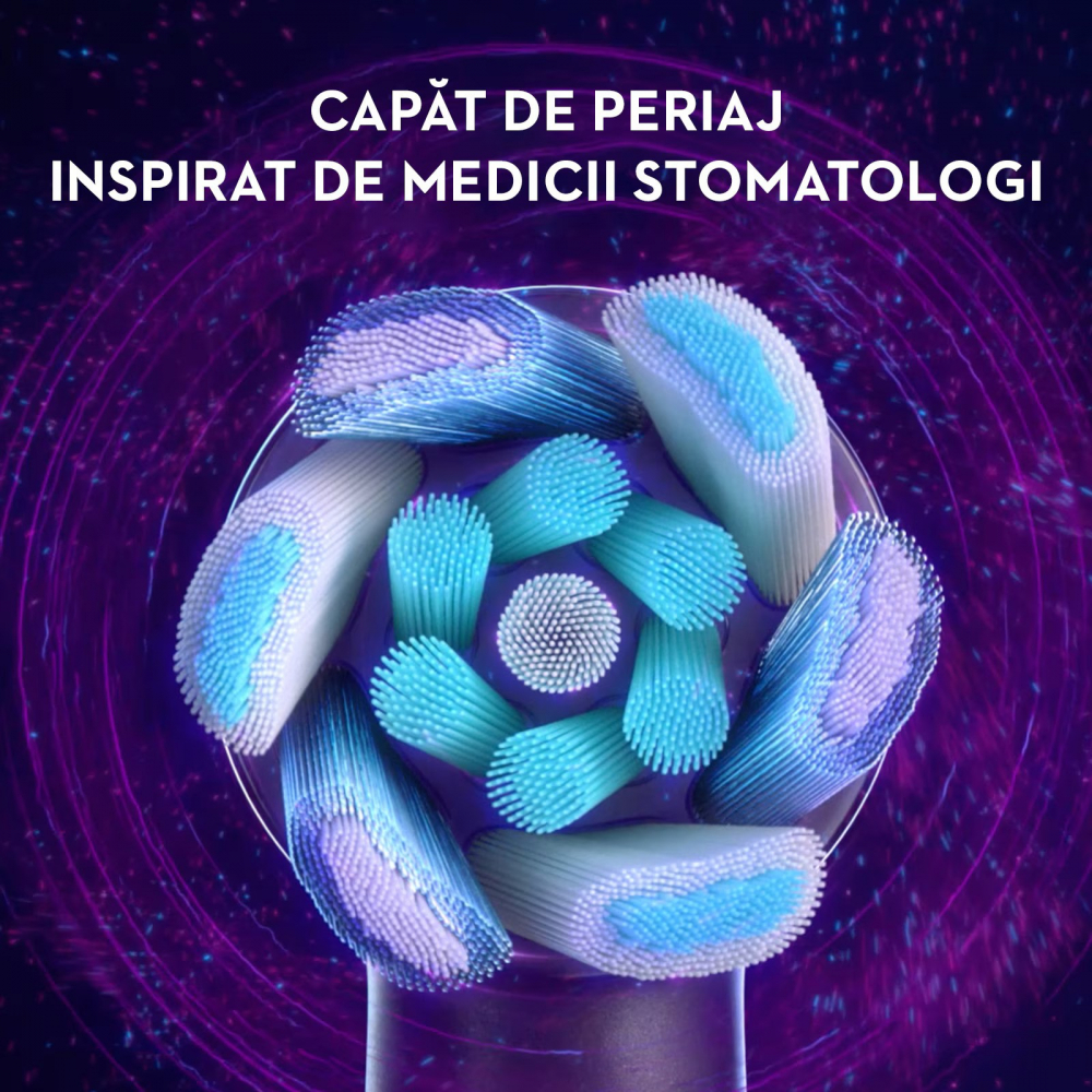Periuta de dinti electrica Oral-B Pro 3 3500, Curatare 3D, 3 programe, 1 Incarcator, 1 Capat, Trusa de calatorie, Negru [7]